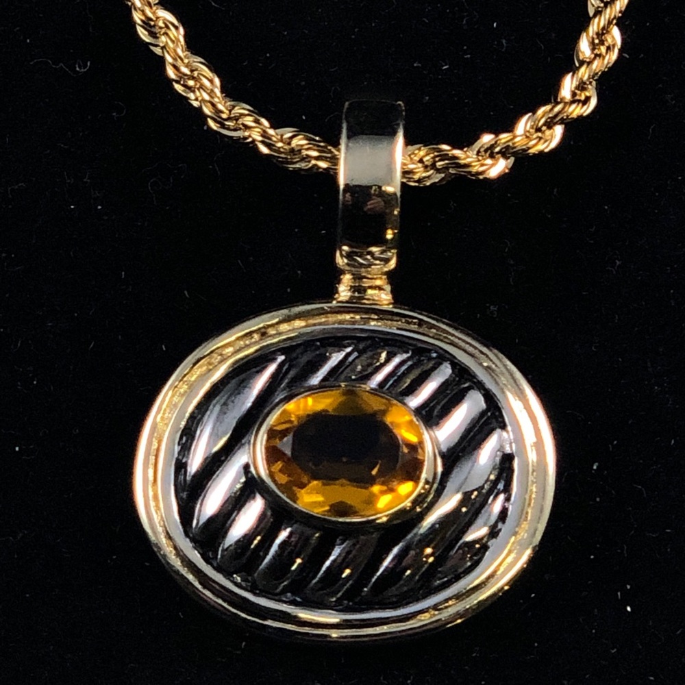 David Yurman Style gold & silver Citrine necklace